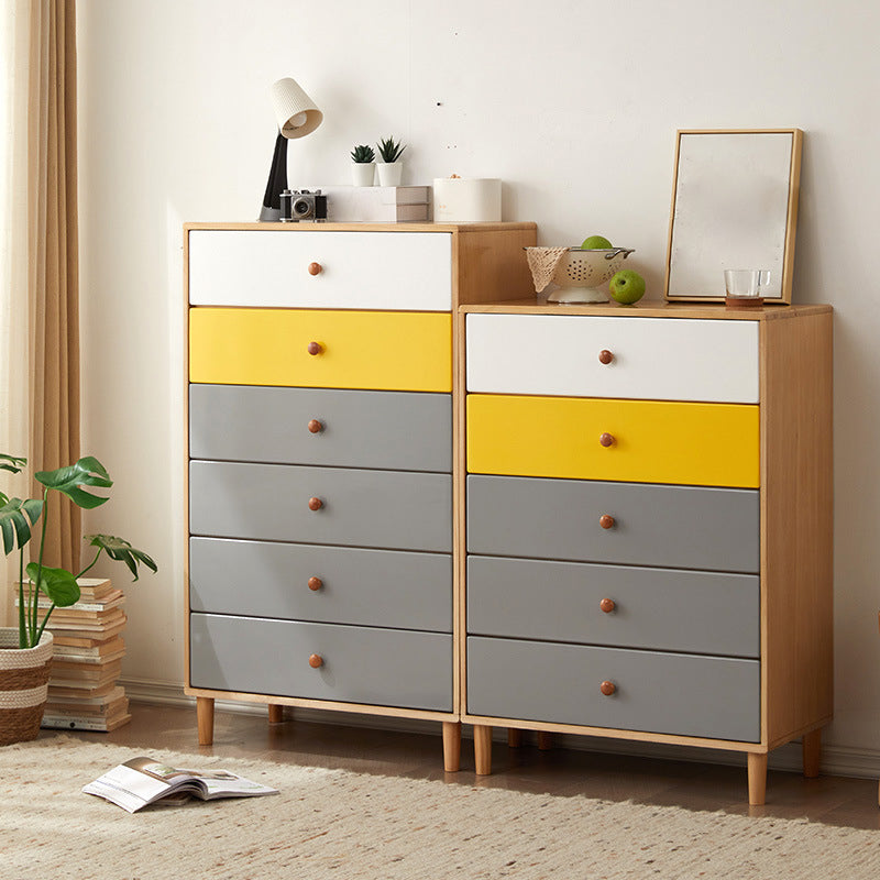 Modern Solid Wood Chest with 4 Natural Legs and Soft Close Drawers