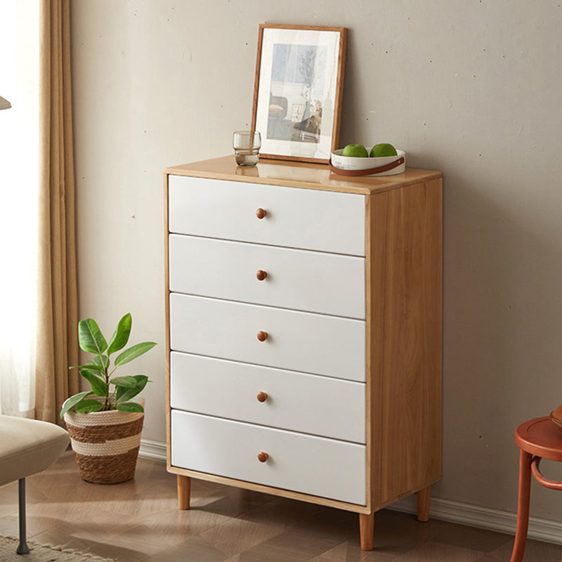 Modern Solid Wood Chest with 4 Natural Legs and Soft Close Drawers