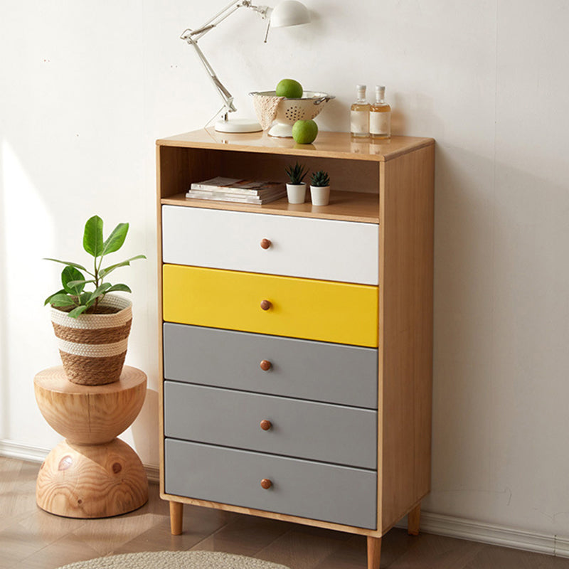 Modern Solid Wood Chest with 4 Natural Legs and Soft Close Drawers