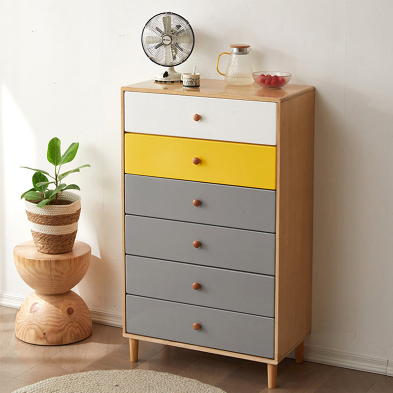 Modern Solid Wood Chest with 4 Natural Legs and Soft Close Drawers