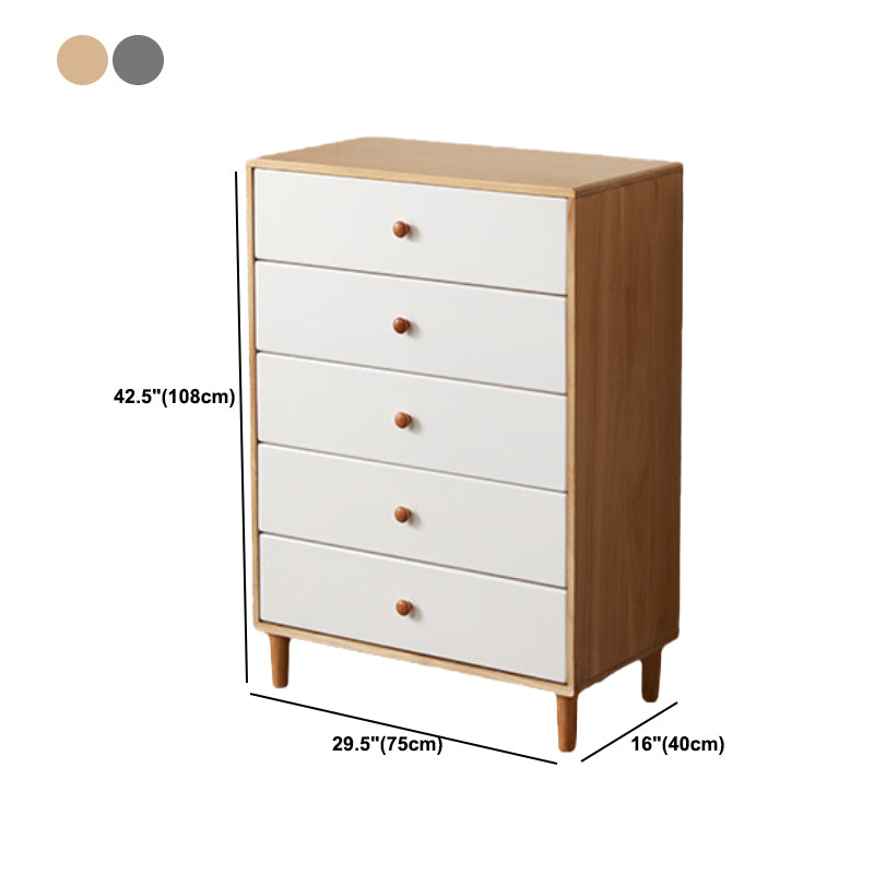 Modern Solid Wood Chest with 4 Natural Legs and Soft Close Drawers