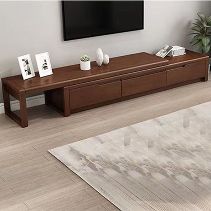 Modern Living Room TV Stand Rubber Wood TV Console with Drawers , 15" D / 16.5" D