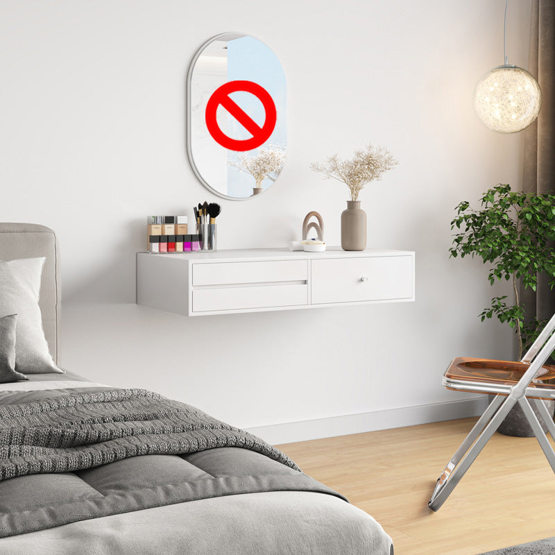 Contemporary Solid Wood Makeup Dressing Table Set with Stool