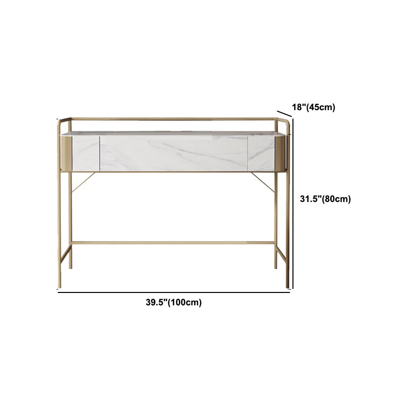 1 Storage Drawer Make-up Vanity Metal and Stone Dressing Table