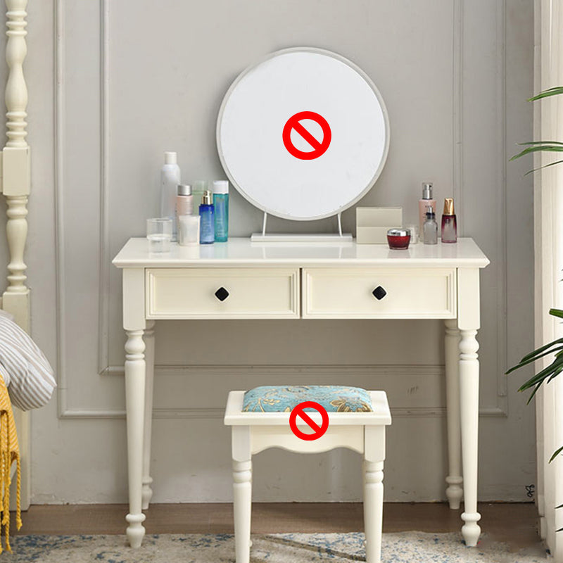 Contemporary Makeup Dressing Table With Drawers White 17.71" W x 30.70" H