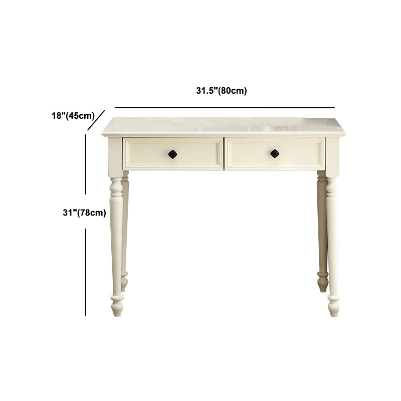 Contemporary Makeup Dressing Table With Drawers White 17.71" W x 30.70" H