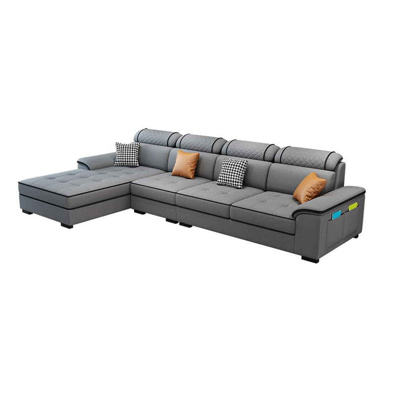 133.07" W x 70.87" D x 35.43" H Pillow Top Arm Sofa with Chaise