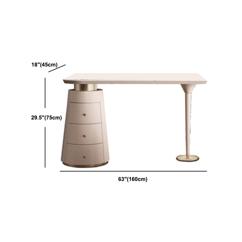 3 Drawers White Makeup Vanity Dressing Table Stool Set, 17.71" W x 29.52" H
