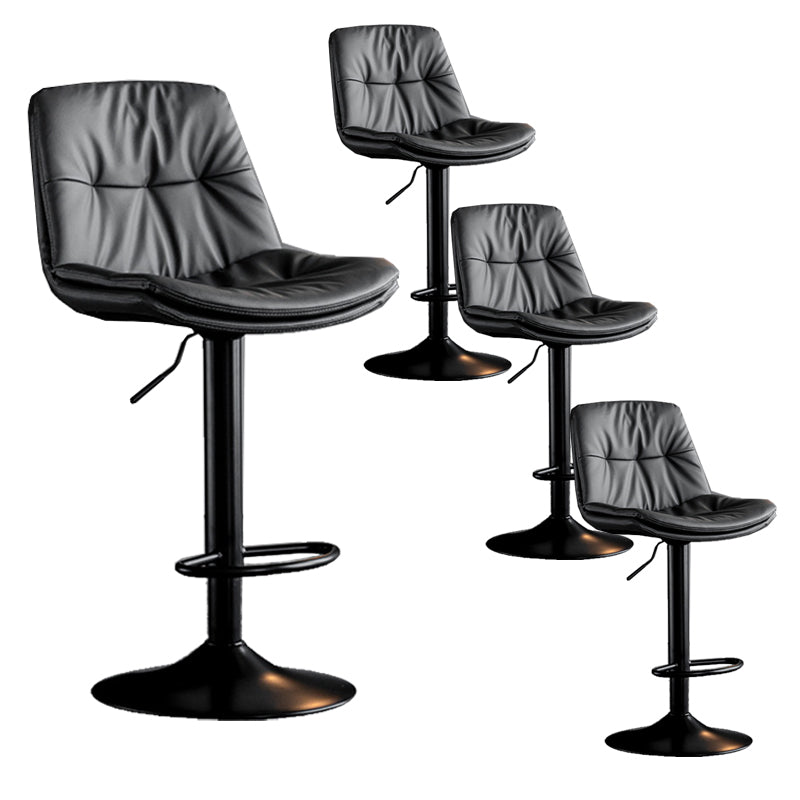 Industrial Metal Barstool Faux Leather Counter Stool With Chrome Base