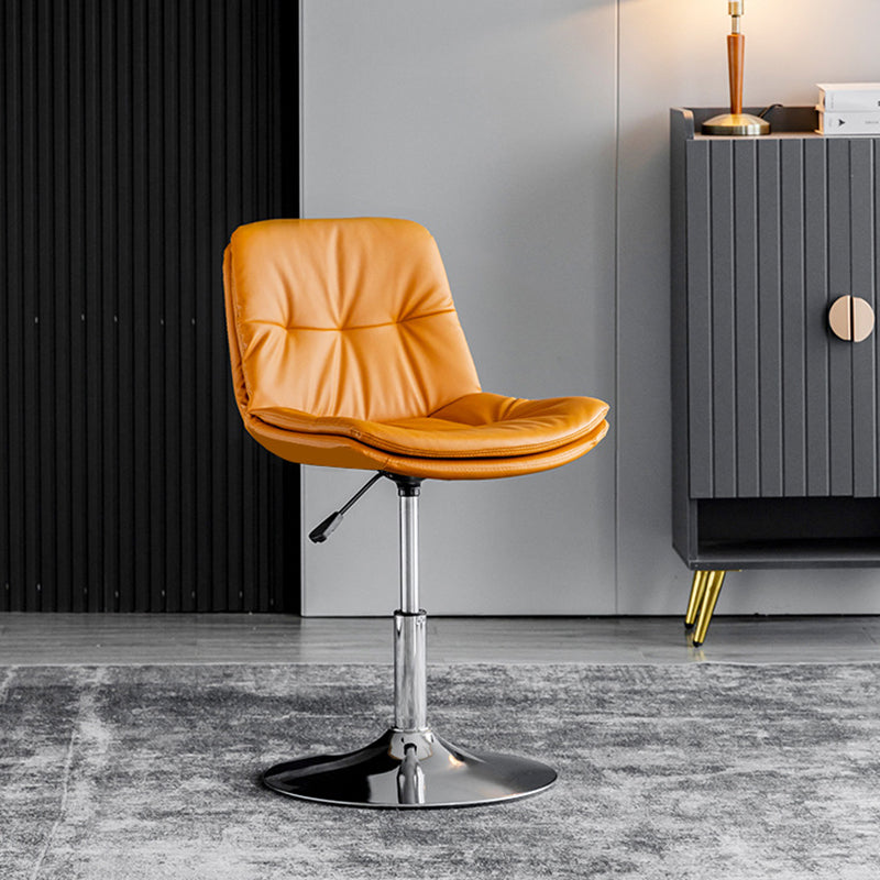 Industrial Metal Barstool Faux Leather Counter Stool With Chrome Base