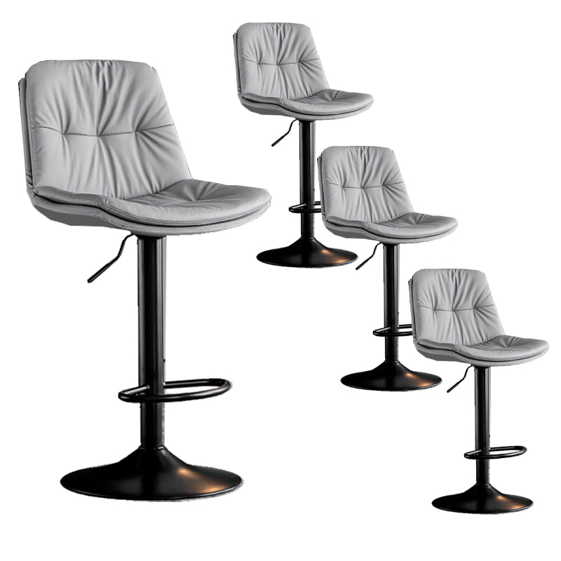 Industrial Metal Barstool Faux Leather Counter Stool With Chrome Base