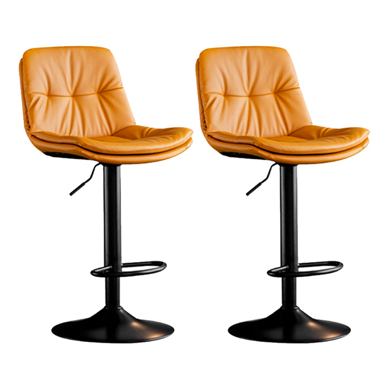 Industrial Metal Barstool Faux Leather Counter Stool With Chrome Base