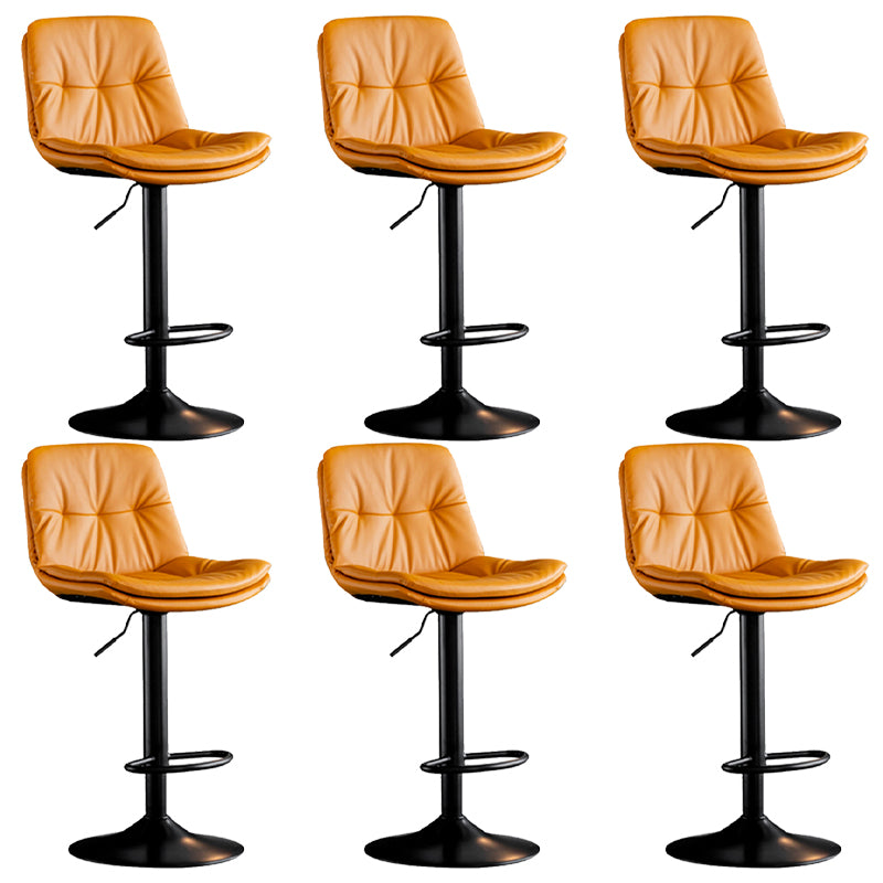 Industrial Metal Barstool Faux Leather Counter Stool With Chrome Base