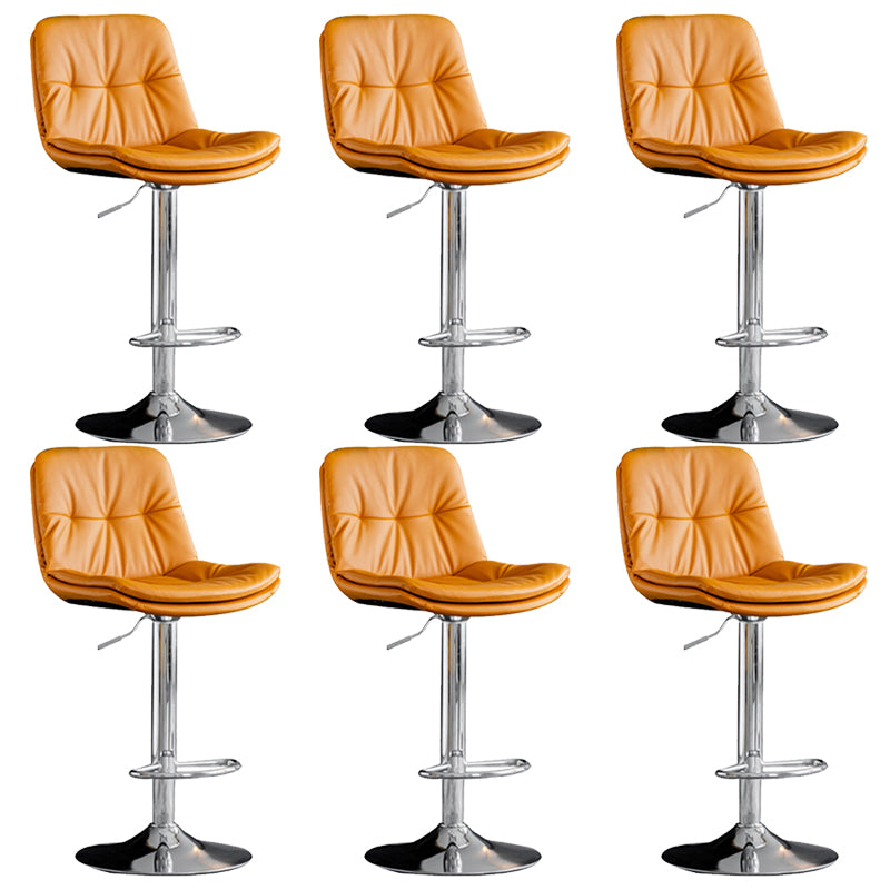 Industrial Metal Barstool Faux Leather Counter Stool With Chrome Base