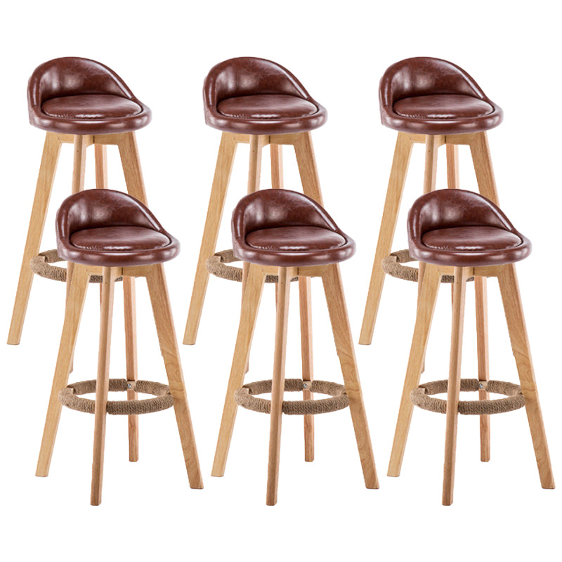 Contemporary Wood Stool Backrest Fabric Counter Stool for Restaurant