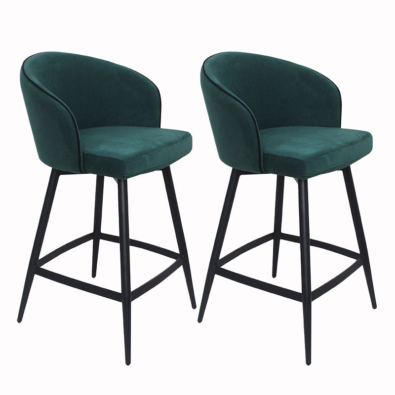 Contemporary Velvet Counter Stools Metal Bar Stool for Home Use