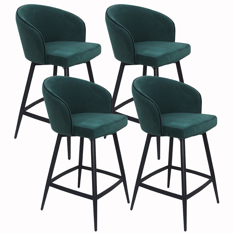 Contemporary Velvet Counter Stools Metal Bar Stool for Home Use