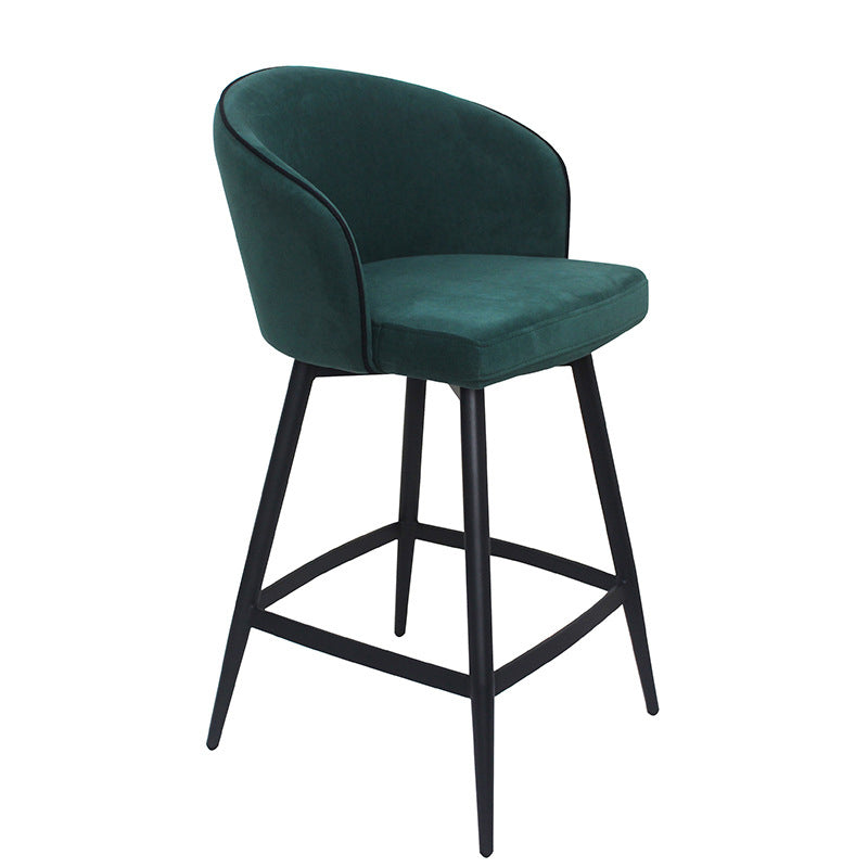 Contemporary Velvet Counter Stools Metal Bar Stool for Home Use