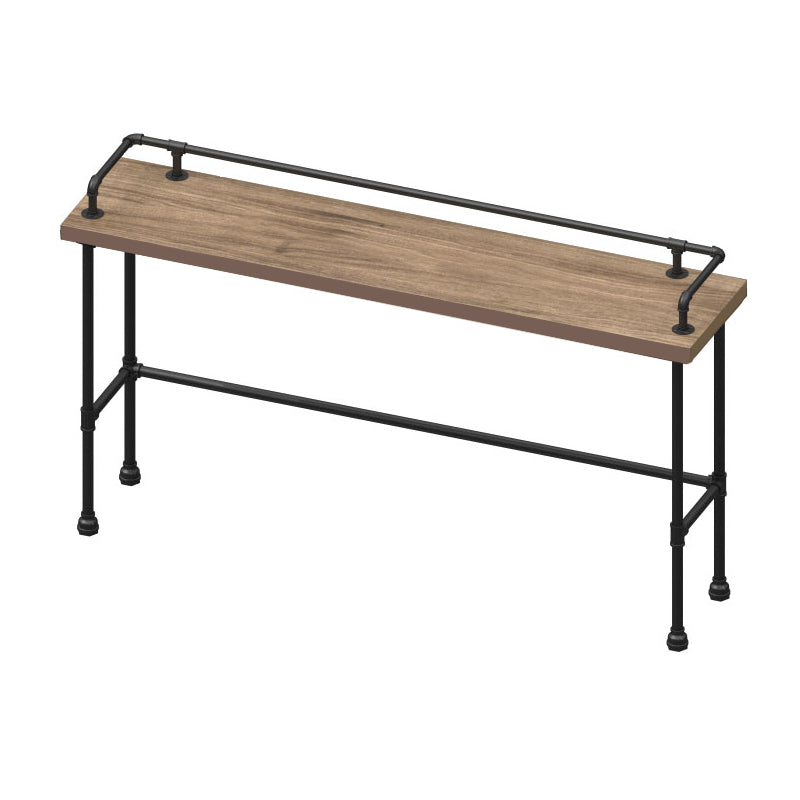 Rectangle Solid Wood Bar Table Set Industrial 1/4 Pieces Counter Table with High Stools