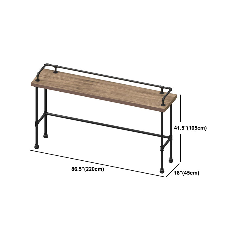 Rectangle Solid Wood Bar Table Set Industrial 1/4 Pieces Counter Table with High Stools