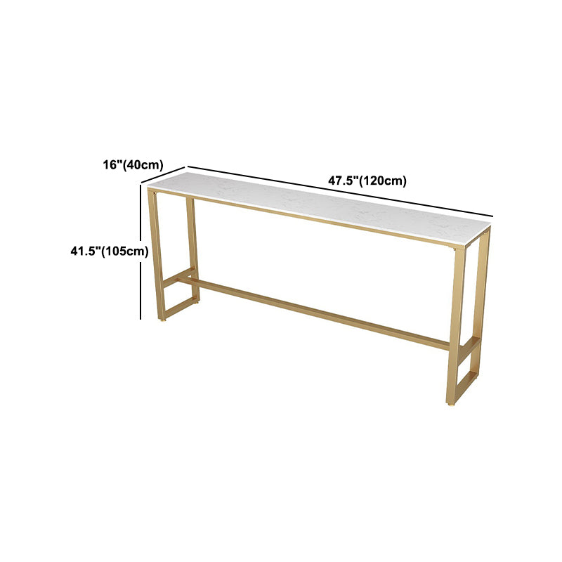 Glam 1/2/5/7 Pieces Bar Table Set Rectangle Stone Counter Table with High Stools