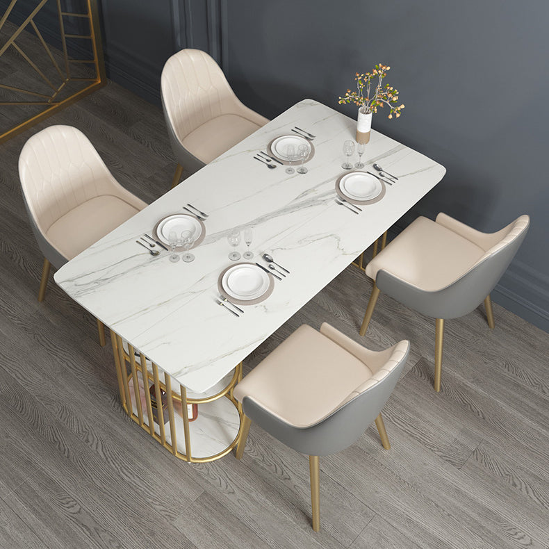 Nordic 1/2/5 Pieces Dining Set White Stone Top Dining Furniture