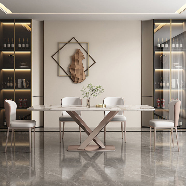 Modern Dining Set 1/2/5/7 Pcs Sintered Stone Dining Table with Chairs