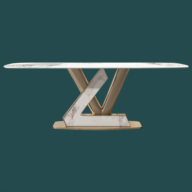 Nordic Sintered Stone Top Dining Set Rectangle 1/4/5/7/9 Pieces Dining Room Table Set