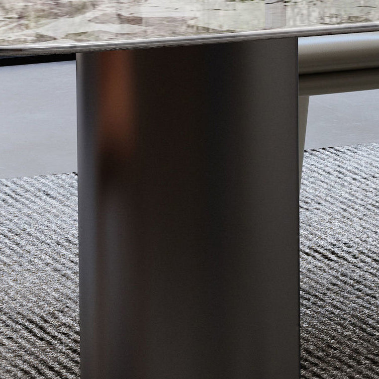 Modern Dining Set Stone 1/4/5/7 Pieces Dining Table with Leather Chairs for Indoor