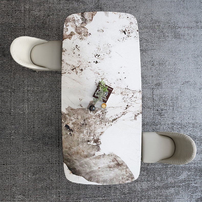 Modern Dining Set Stone 1/4/5/7 Pieces Dining Table with Leather Chairs for Indoor