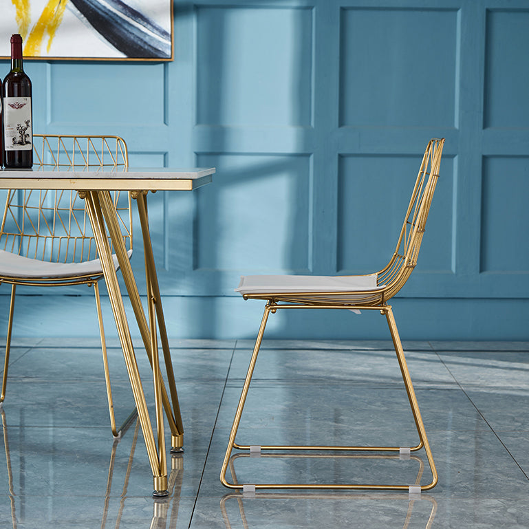 Glam 1/2/5 Pieces Dining Set Stone Top Dining Table with Chairs for Restaurant