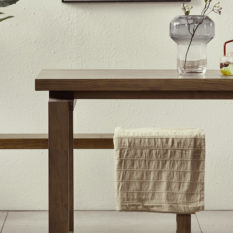 Modern 1/2/3/5 Pieces Dining Set Rectangle Double Pedestal Dinette Set in Natural