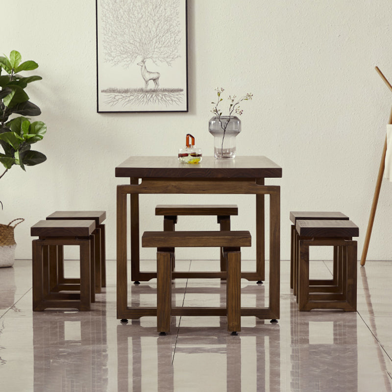 Modern 1/2/3/5 Pieces Dining Set Rectangle Double Pedestal Dinette Set in Natural