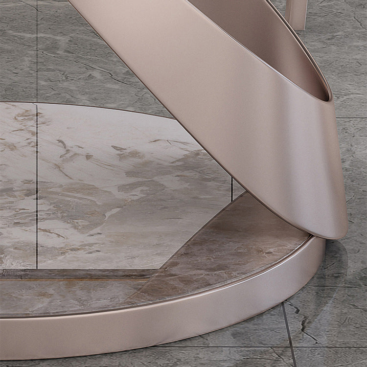 Contemporary Round Pedestal Dining Table Stone Matte Finish Table
