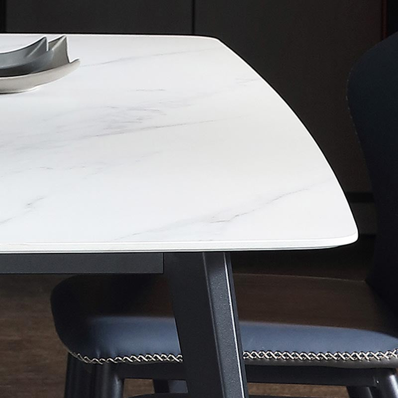 Rectangle Industrial Stone Table Standard Height Kitchen Room Table with 4 Legs