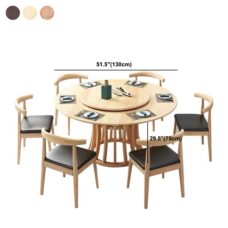 Rubberwood Solid Wood Table Round Dining Table for Kitchen Table