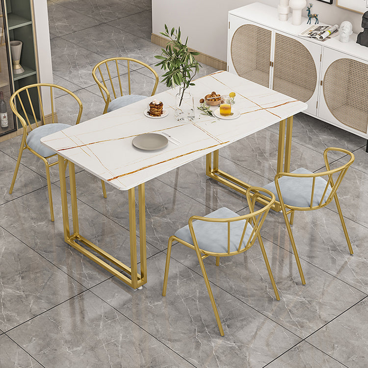 Sintered Stone Home Dining Table Industrial Dining Room Table with Double Pedestal