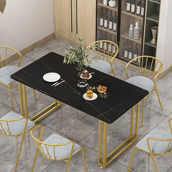 Sintered Stone Home Dining Table Industrial Dining Room Table with Double Pedestal