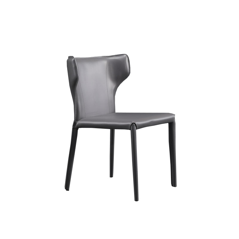 Faux Leather Armless Dining Chairs Modern Wingback Side Chair