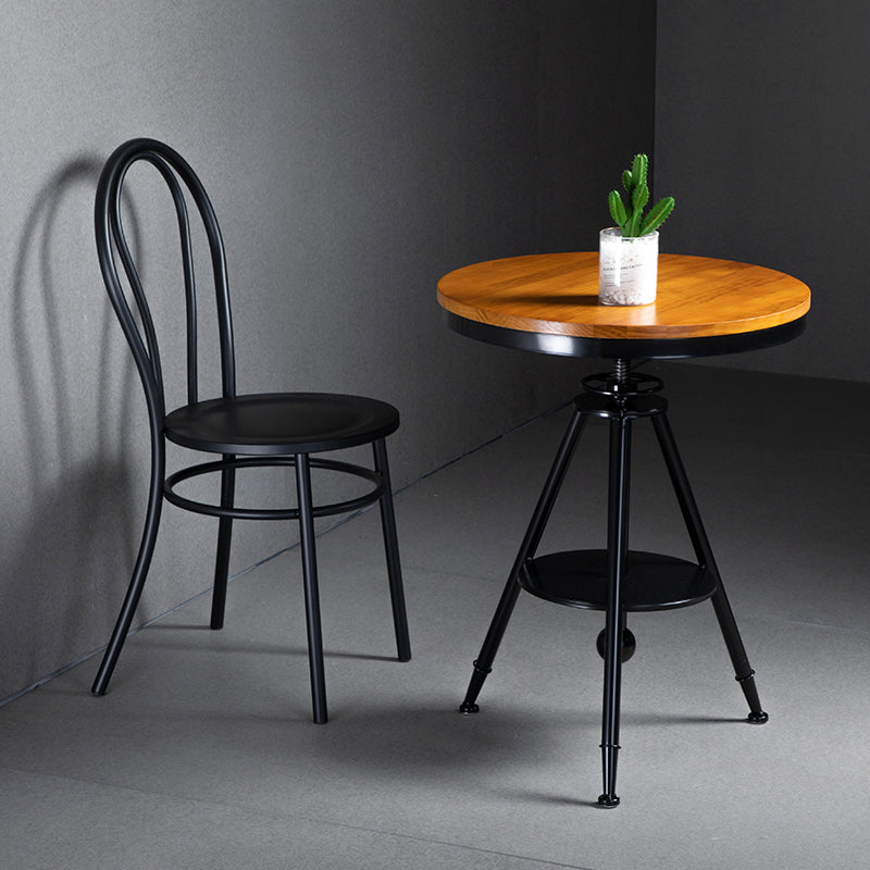 White and Black Dining Chairs Industrial Iron Armless Dining Side Chair