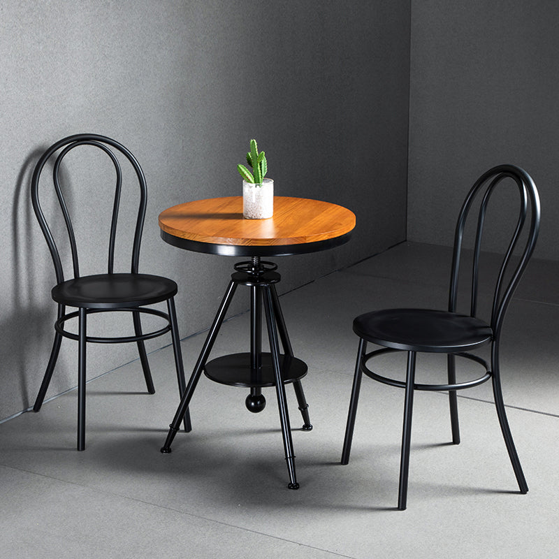 White and Black Dining Chairs Industrial Iron Armless Dining Side Chair