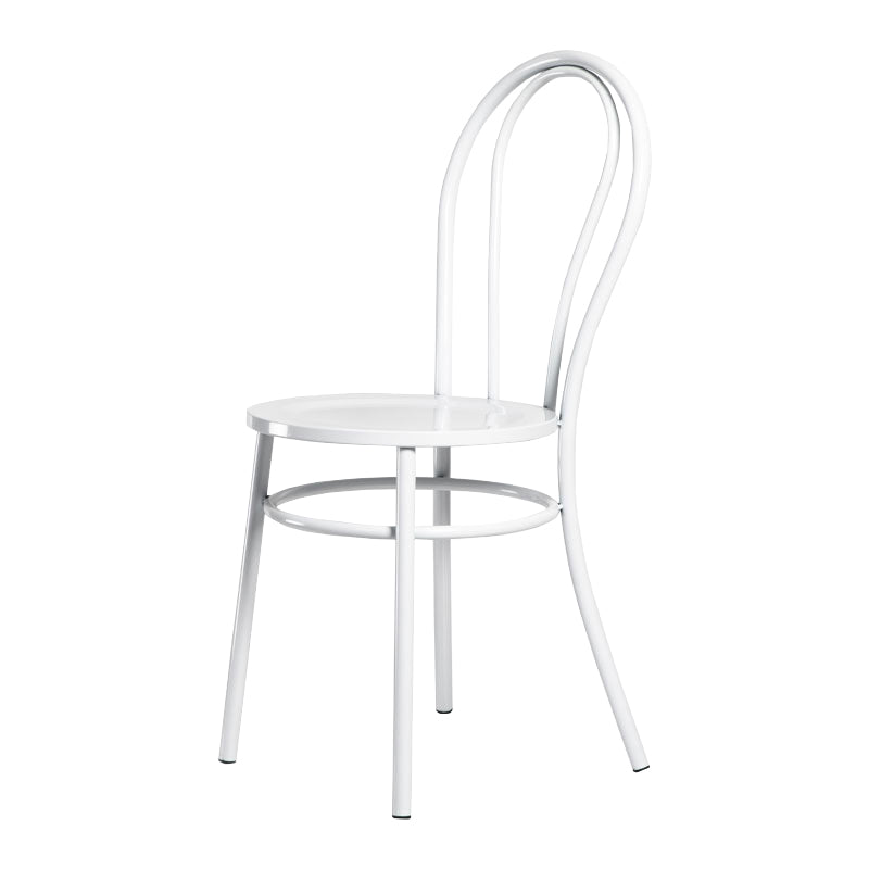 White and Black Dining Chairs Industrial Iron Armless Dining Side Chair
