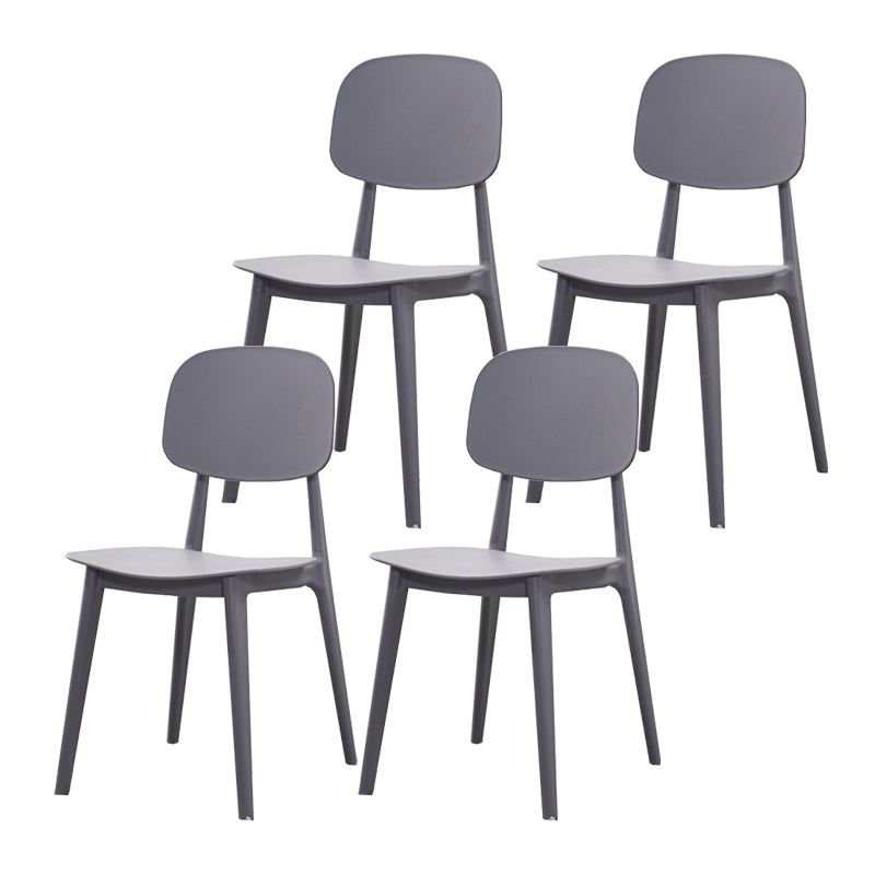 Scandinavian Open Back Dining Chair Plastic Armless Dining Side Chair