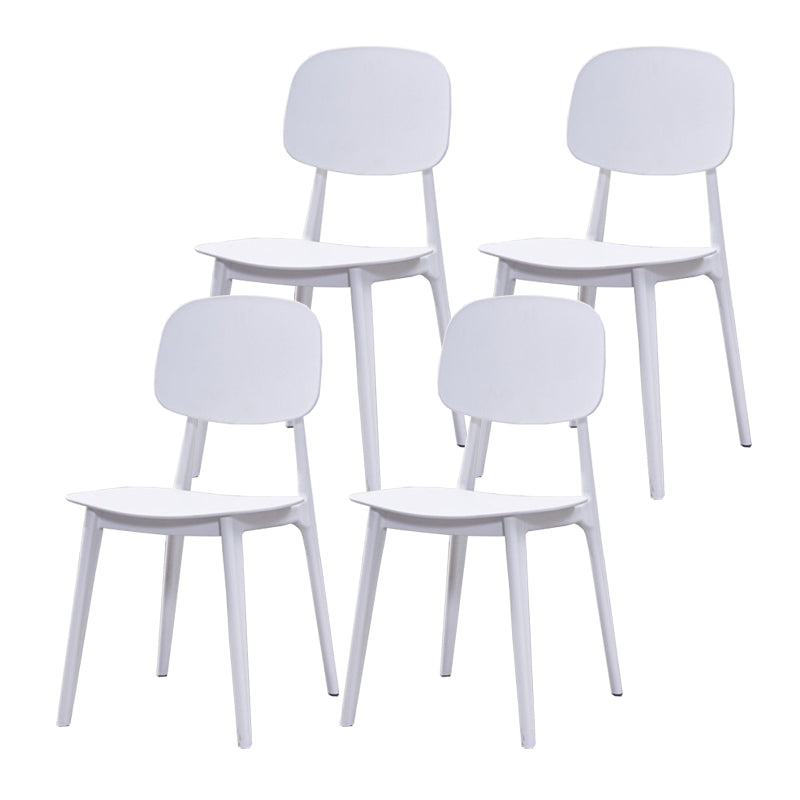 Scandinavian Open Back Dining Chair Plastic Armless Dining Side Chair