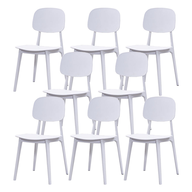 Scandinavian Open Back Dining Chair Plastic Armless Dining Side Chair