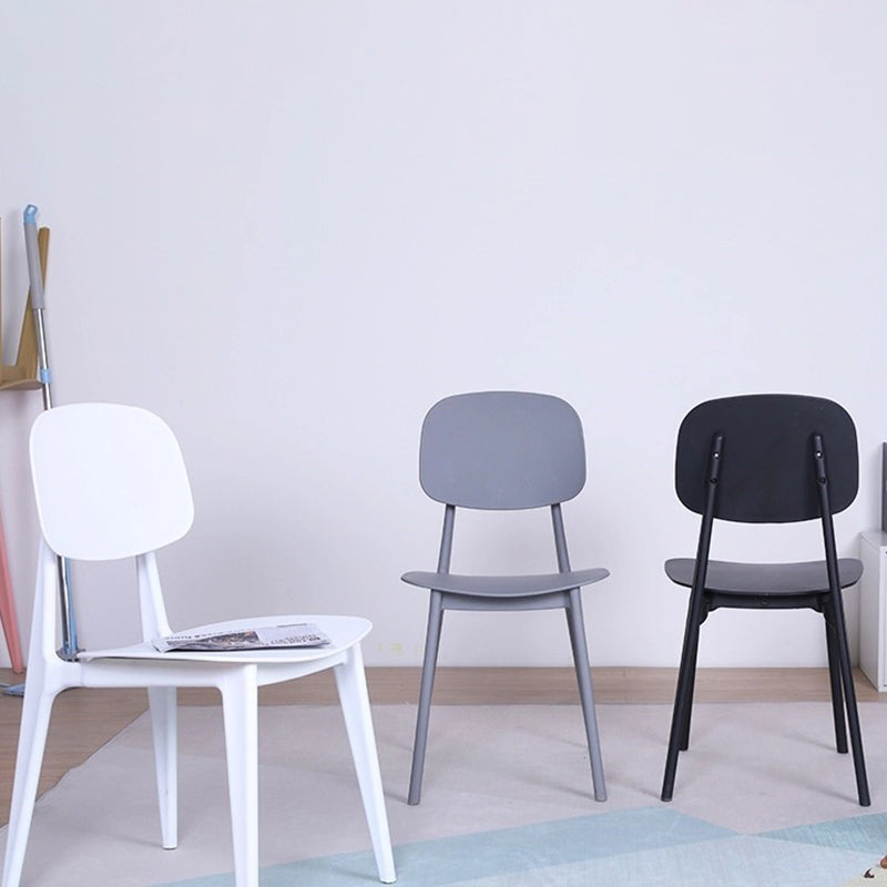 Scandinavian Open Back Dining Chair Plastic Armless Dining Side Chair