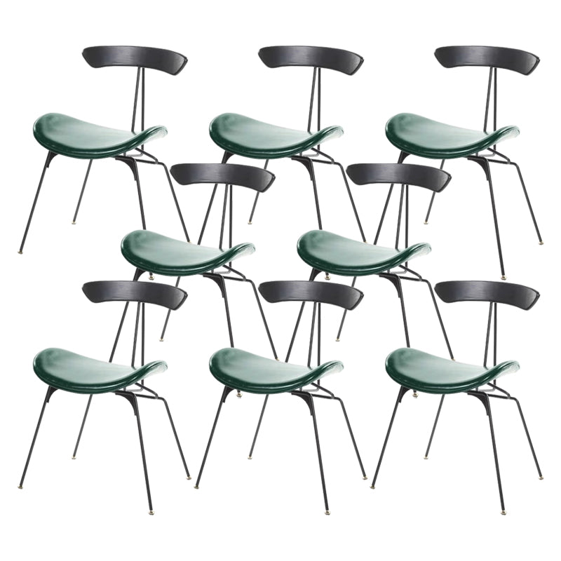 Black Iron Legs Dining Chairs Industrial Armless Dining Side Chair