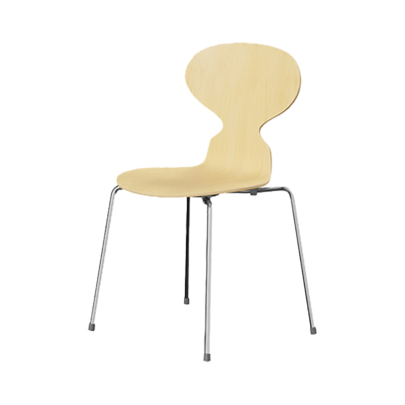 Stackable Armless Dining Chairs Contemporary Low Back Dining Side Chair