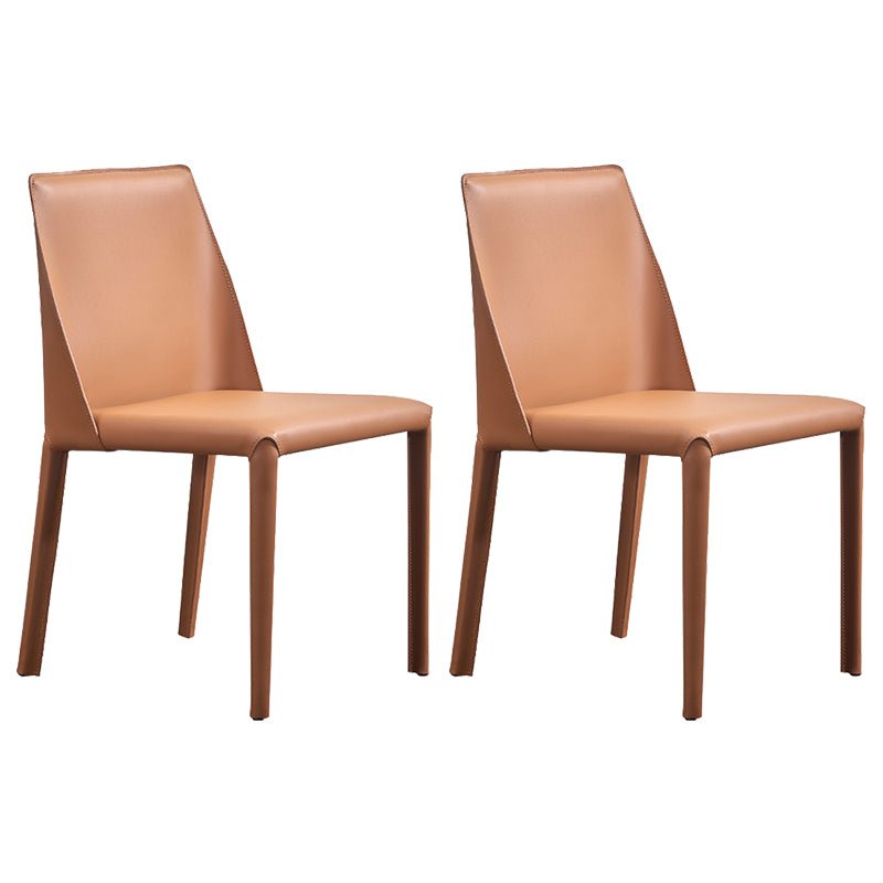 Faux Leather Armless Dining Chairs Modern Dining Room Chair for Home