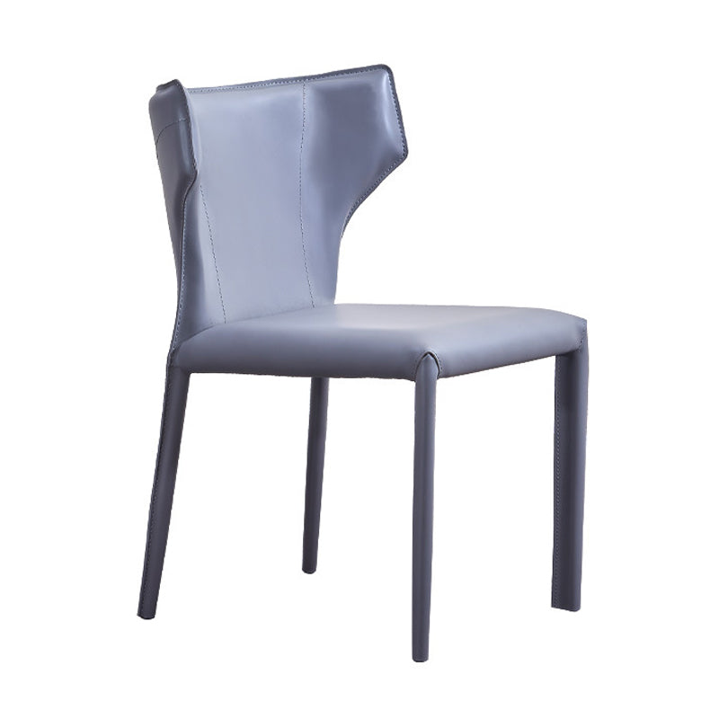 Wingback Side Chair Faux Leather Armless Dining Chairs for Home